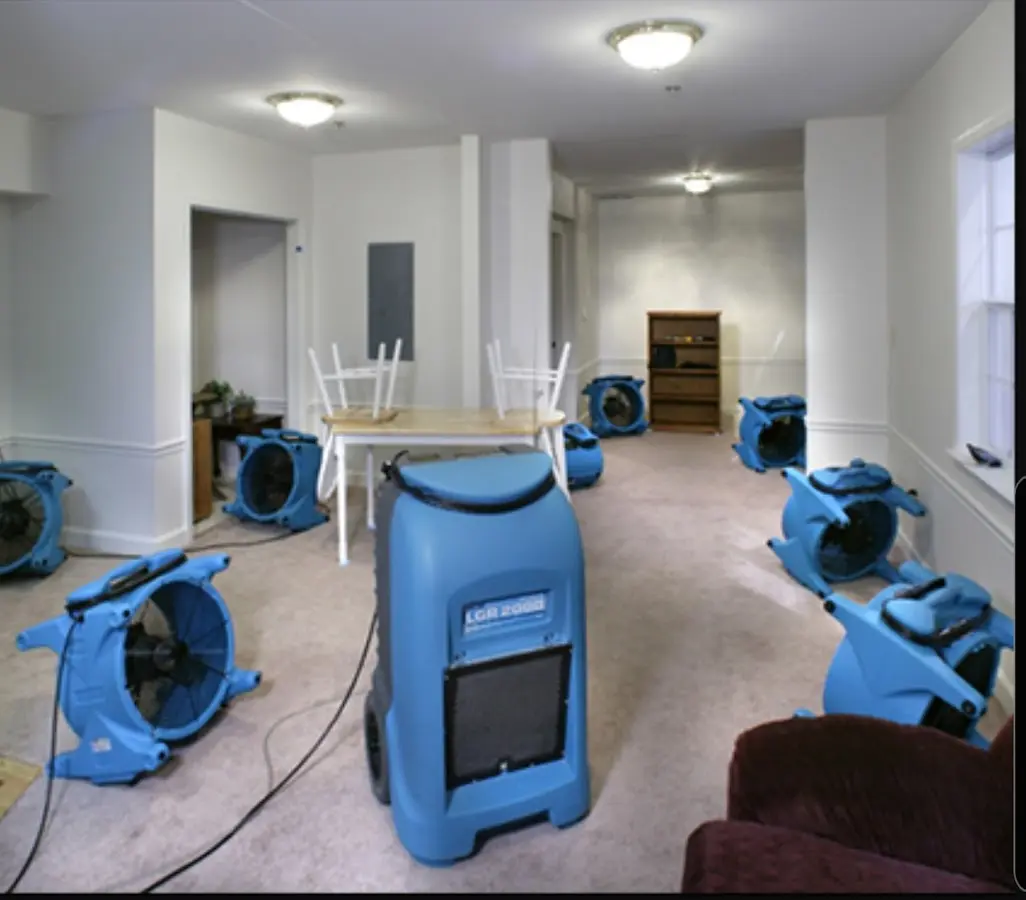 Air movers and dehumidifier setup for Water Extraction & Removal in Bushkill